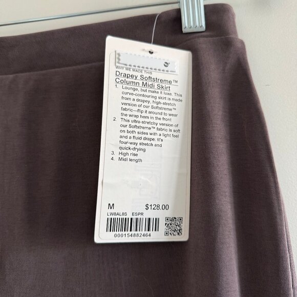 NWT lululemon Drapey Softstreme Column Midi Skirt Espresso Sz Medium - Picture 5 of 5